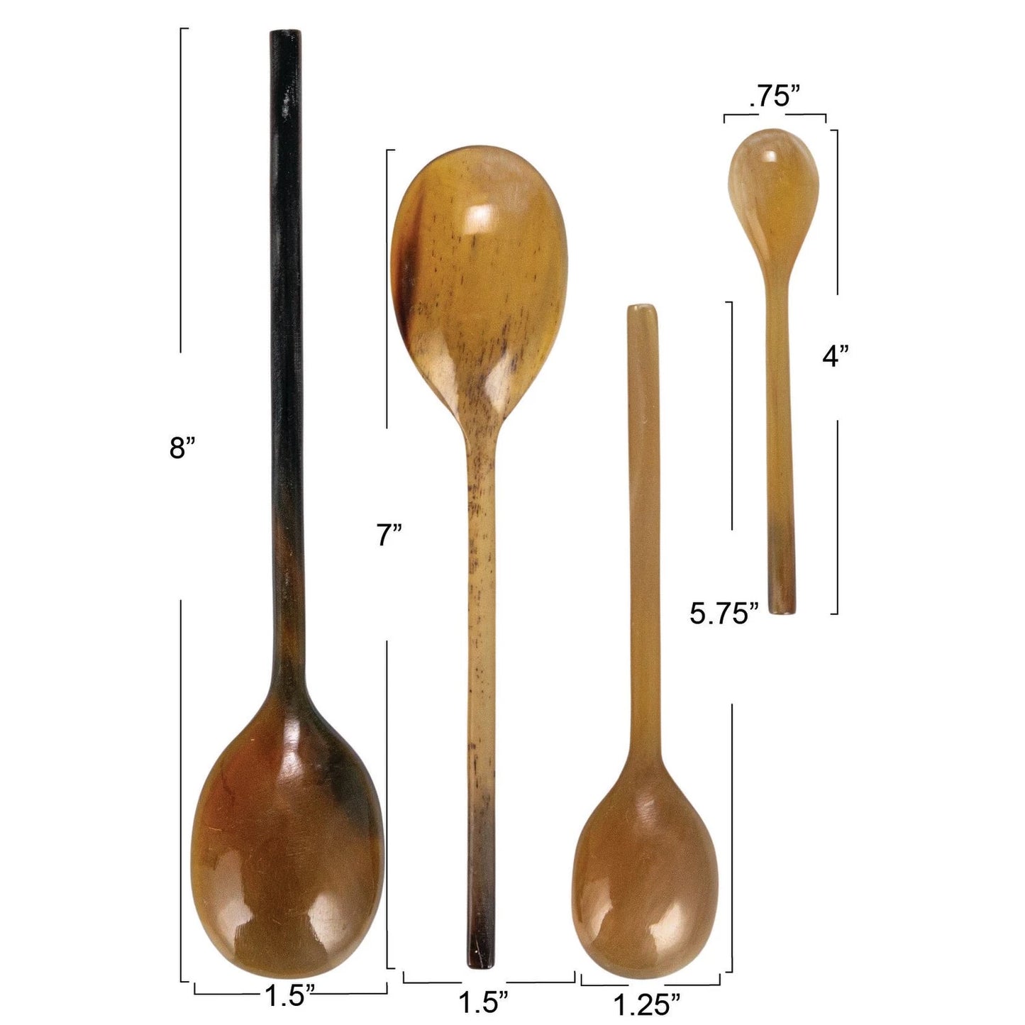 Natural Horn Measuring Spoons Set