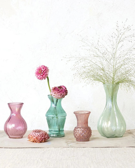 Debossed Glass Vases