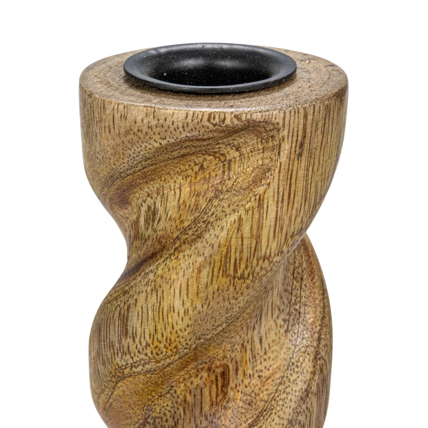 Carved Mango Wood Candle Holder