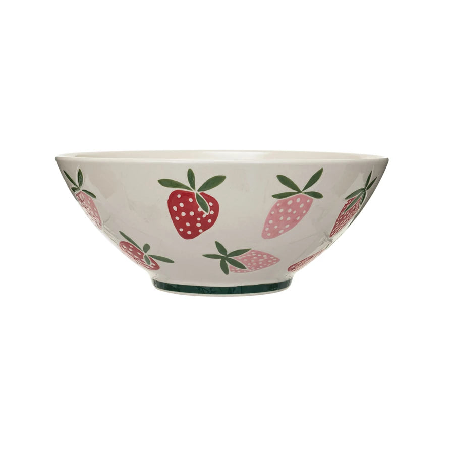 Stoneware Bowl w/ Strawberries