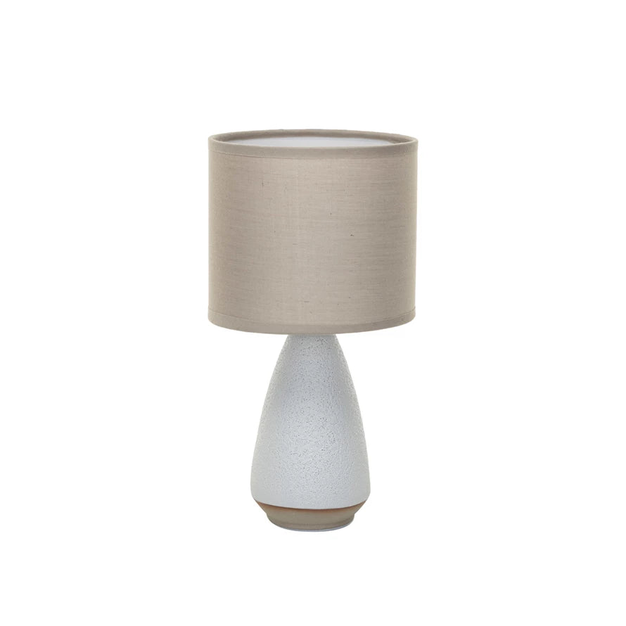 Stoneware Table Lamp With Linen Shade