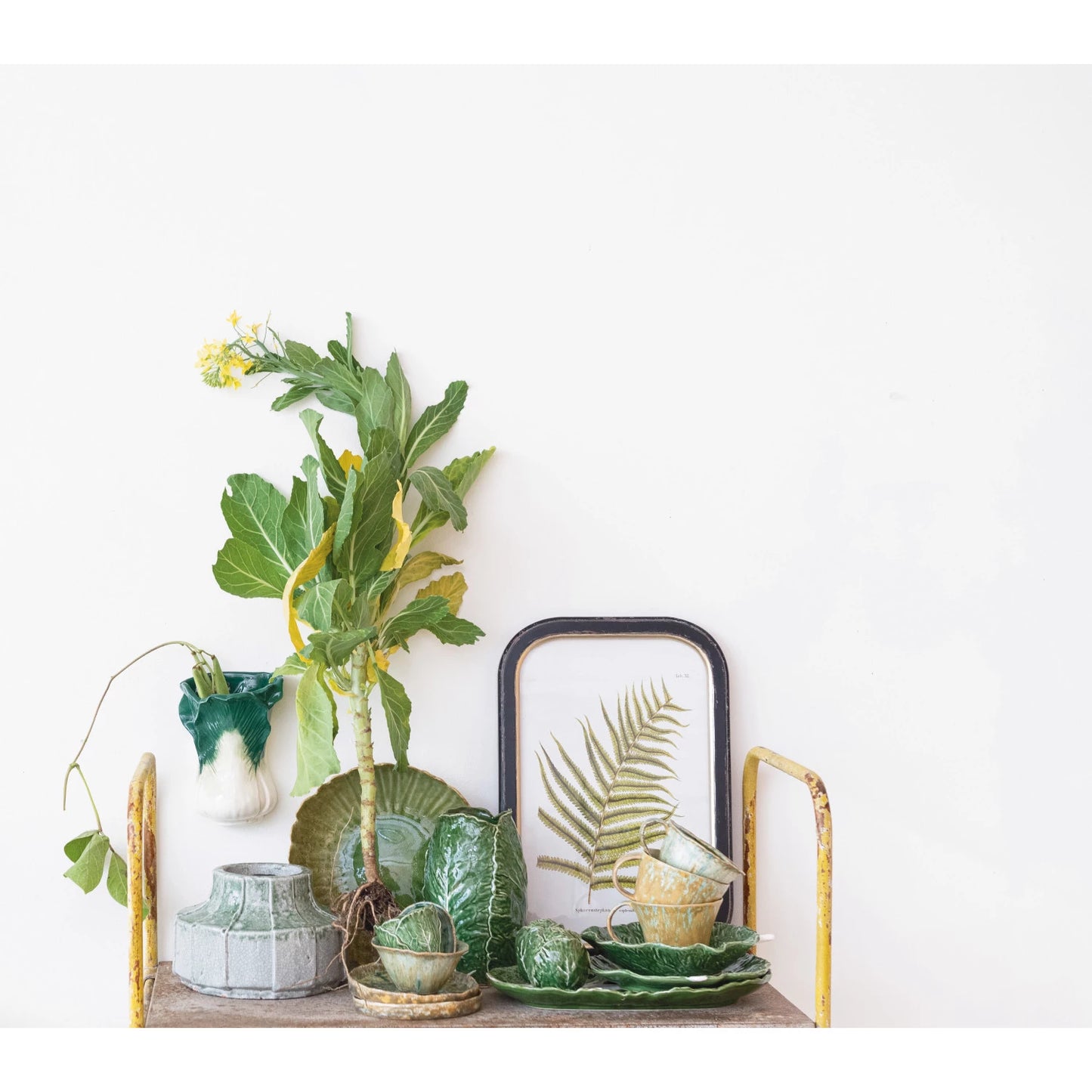 Framed Wall Décor with Fern Fronds