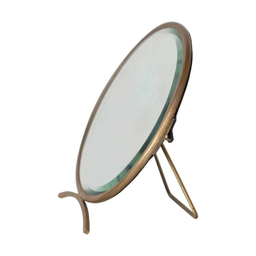 Folding Brass Mirror