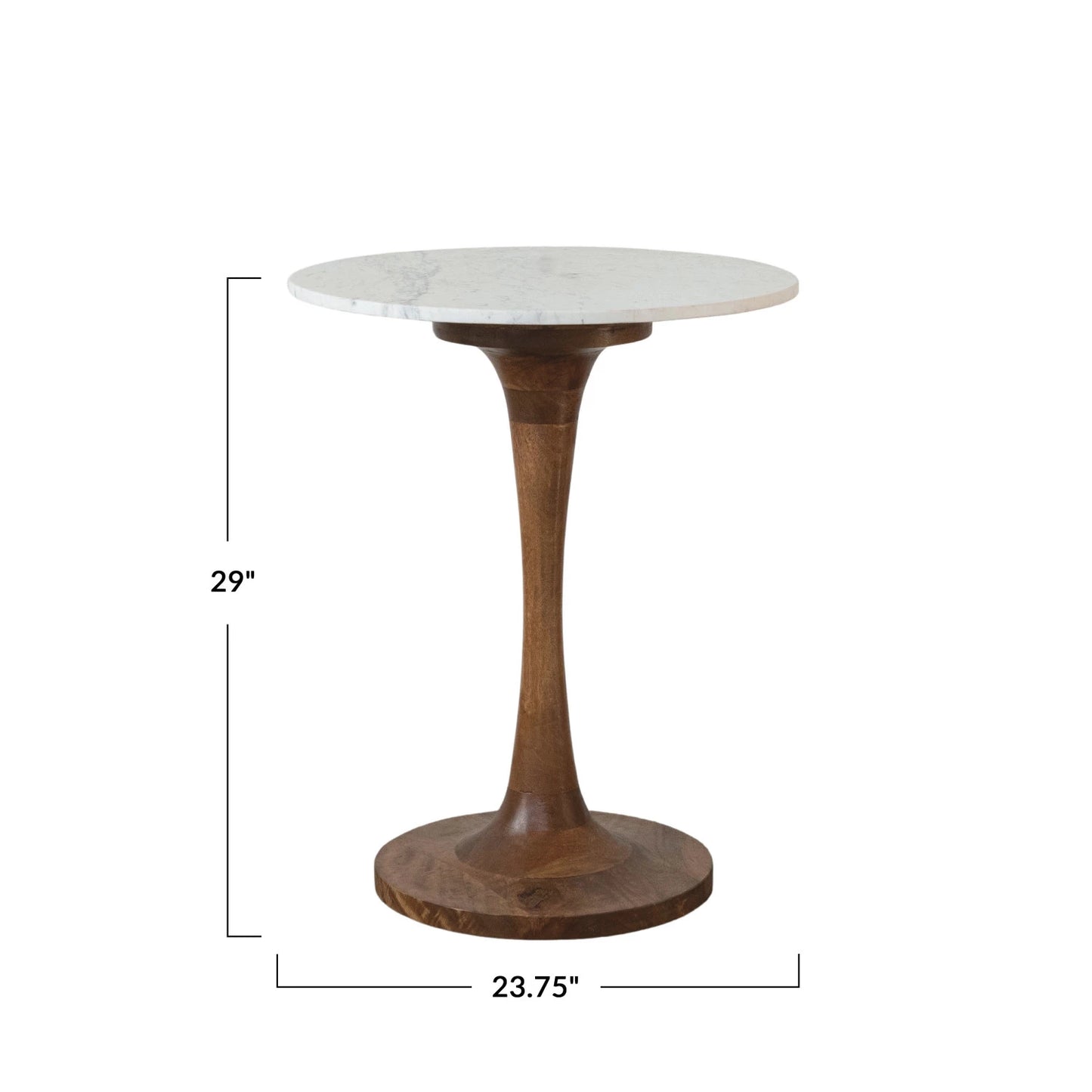 Mango Wood & Marble Tulip Table