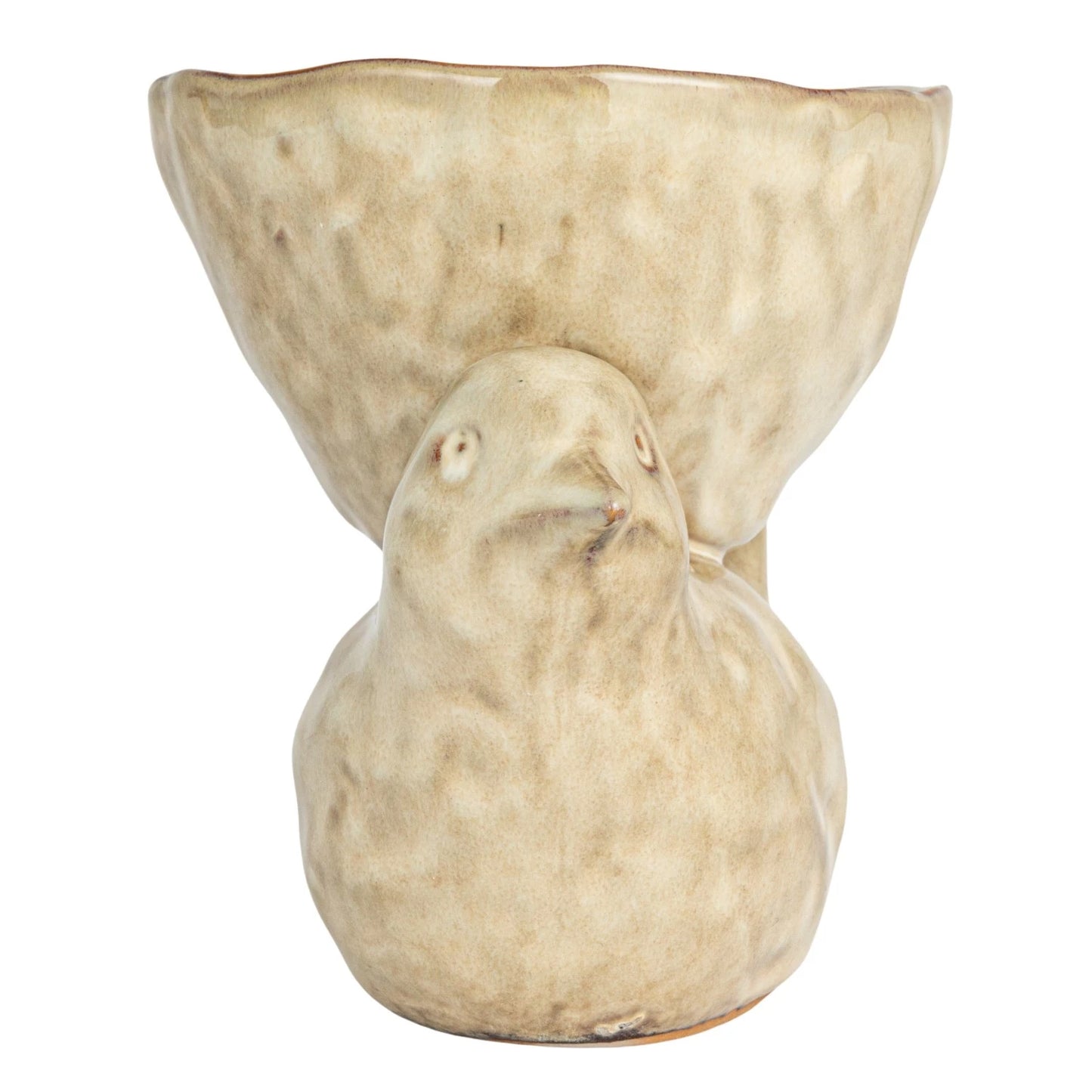 Stoneware Bird with Bowl