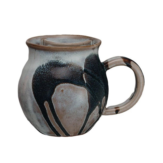 Stoneware Mug with Tea Bag Holder