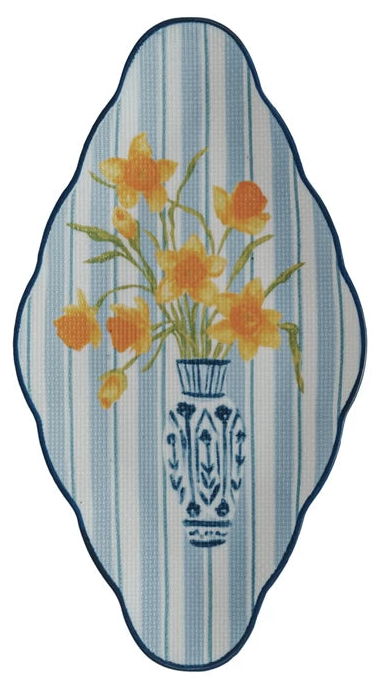 Stoneware Plate w/ Flowers in Vase