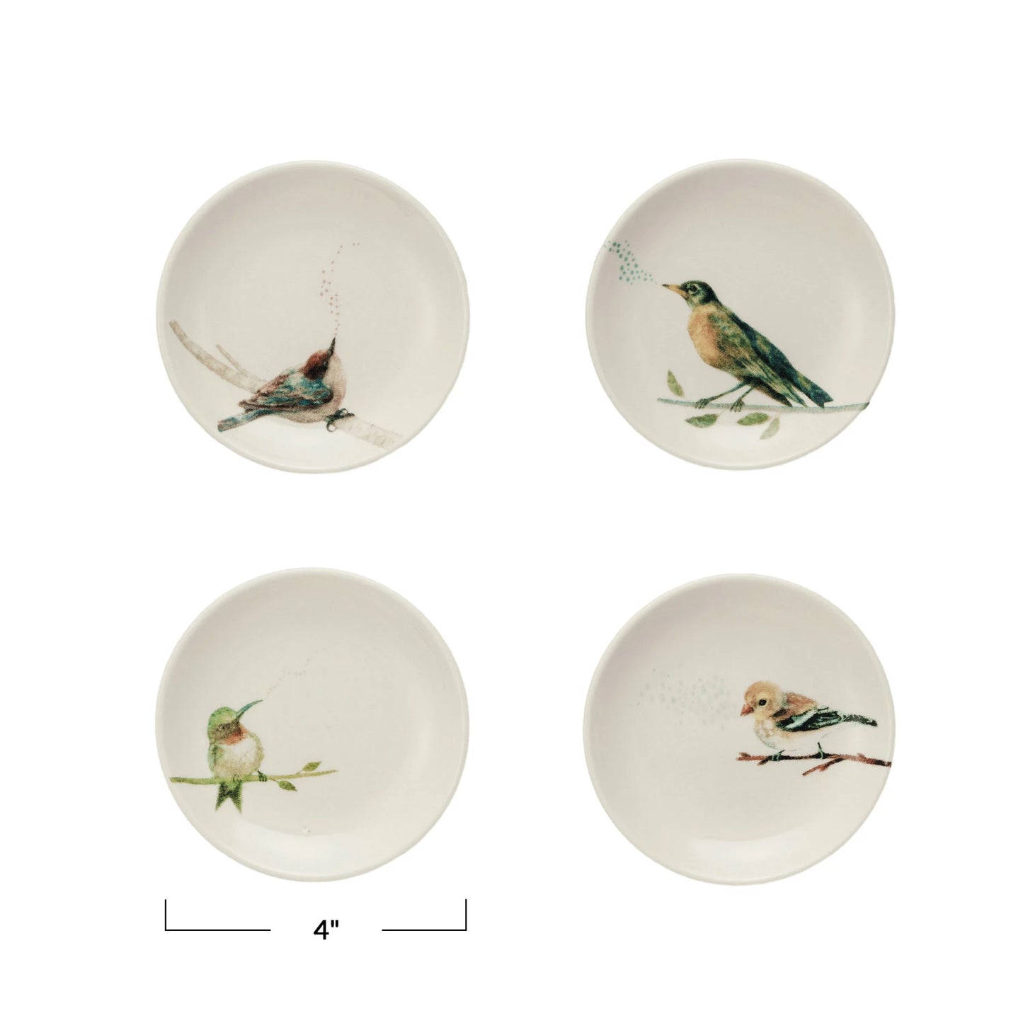 Stoneware Dish with Bird