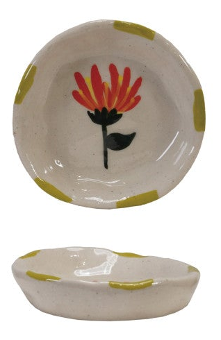 Hand-Painted Stoneware Dish