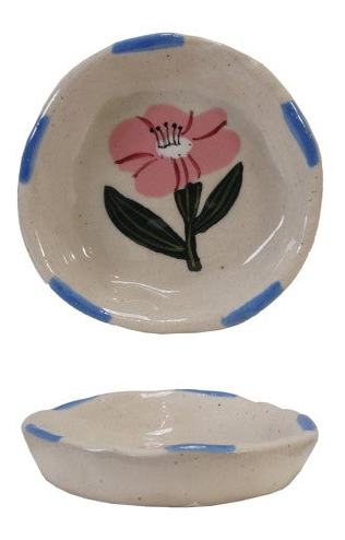 Hand-Painted Stoneware Dish