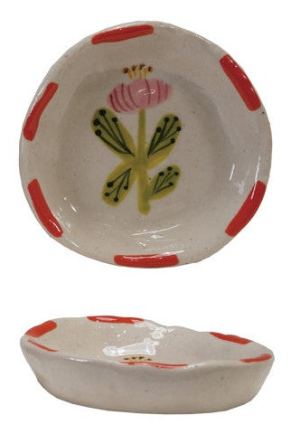 Hand-Painted Stoneware Dish