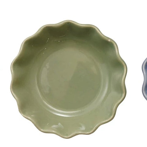 Stoneware Scalloped Shallow Bowl
