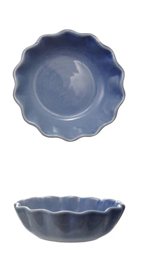 Stoneware Scalloped Shallow Bowl