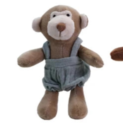 Plush Animal In Cotton Overalls