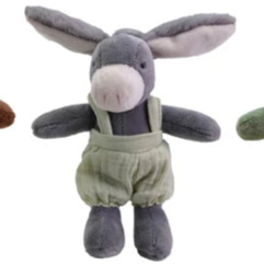 Plush Animal In Cotton Overalls