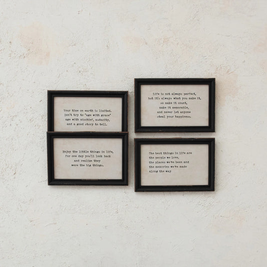 Wood Framed Wall Décor with Saying