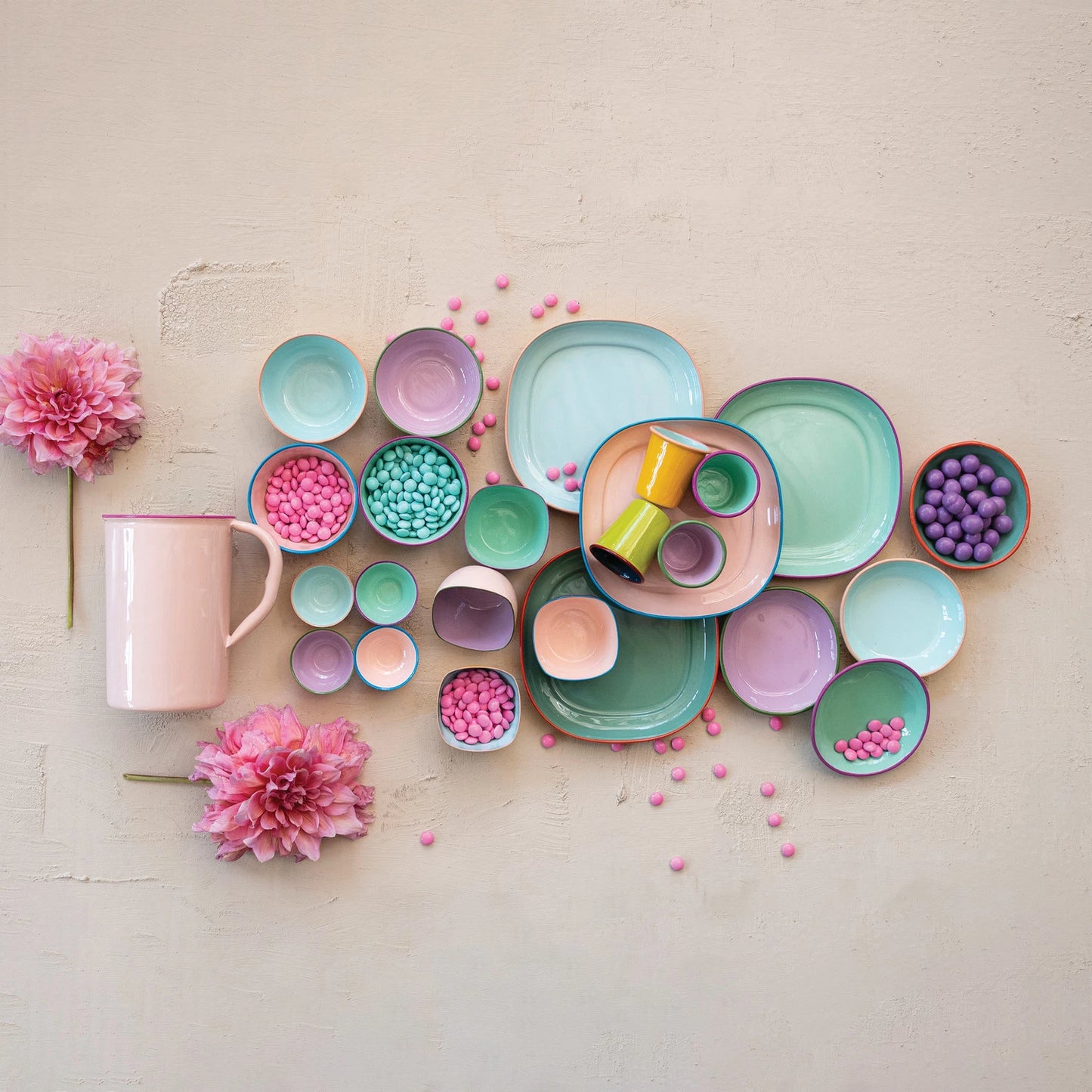 Enameled Stainless Steel Plate w/ Colored Edge