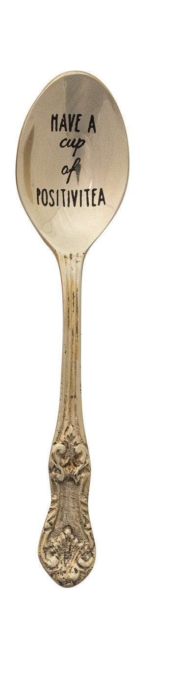 Embossed Brass Spoon