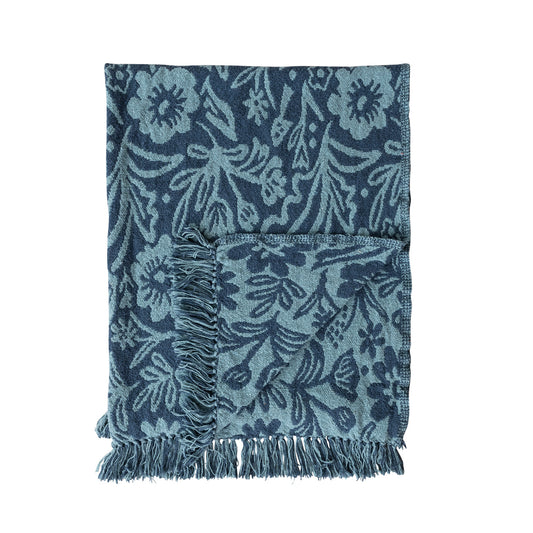 Woven Recycled Cotton Blend Jacquard Throw