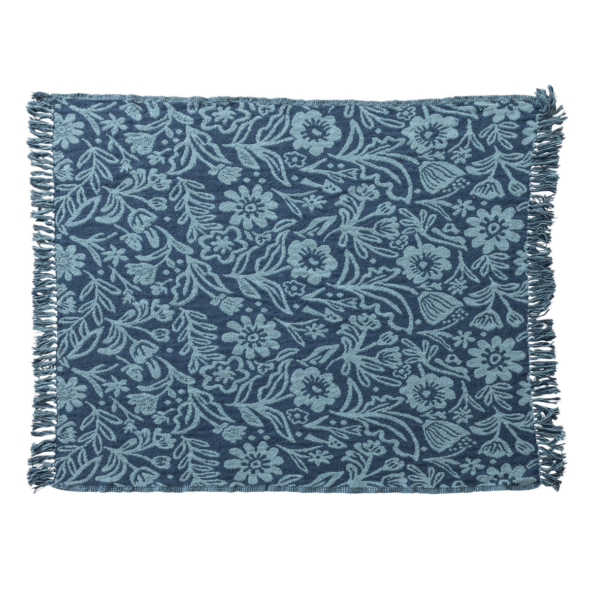 Woven Recycled Cotton Blend Jacquard Throw