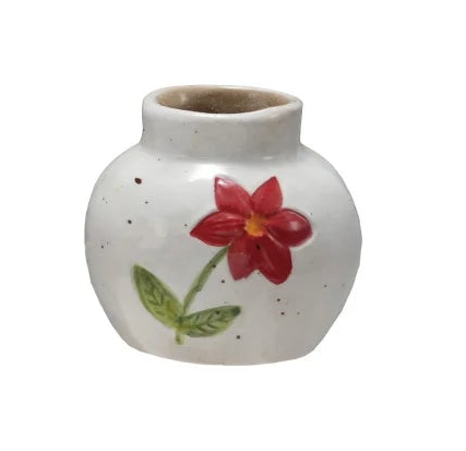 Stoneware Vase with Flower
