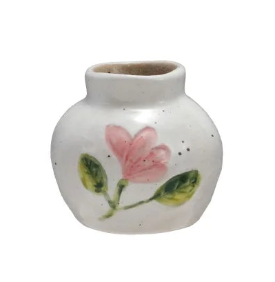 Stoneware Vase with Flower
