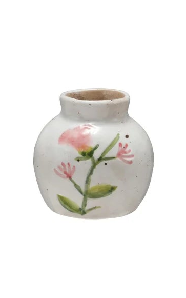 Stoneware Vase with Flower