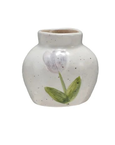 Stoneware Vase with Flower