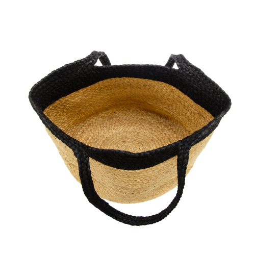 Jute Shopper Tote | Natural Black