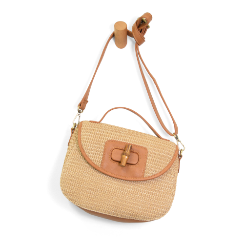 Straw Turnlock Crossbody