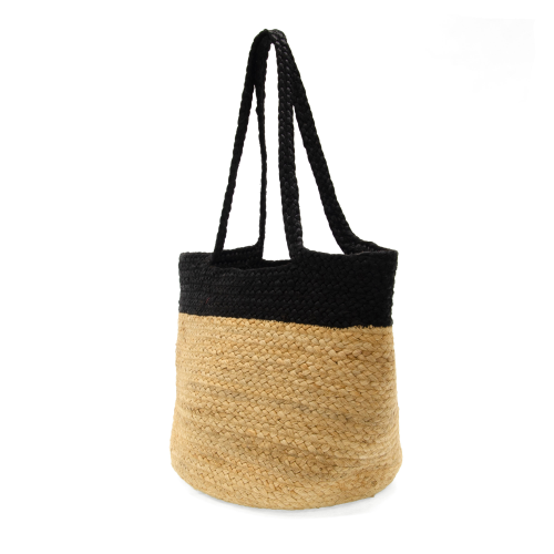 Jute Shopper Tote | Natural Black