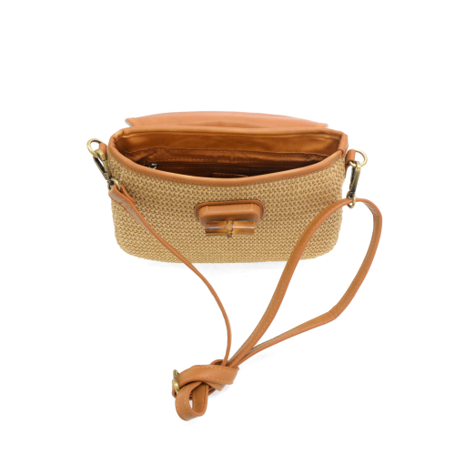 Straw Turnlock Crossbody