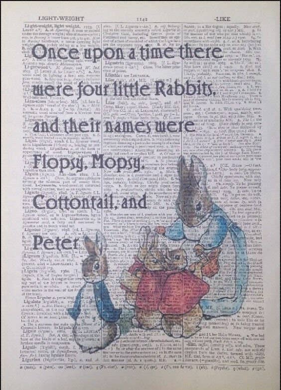 Beatrix Potter Dictionary Wall Art Print - Quirky Wall Art