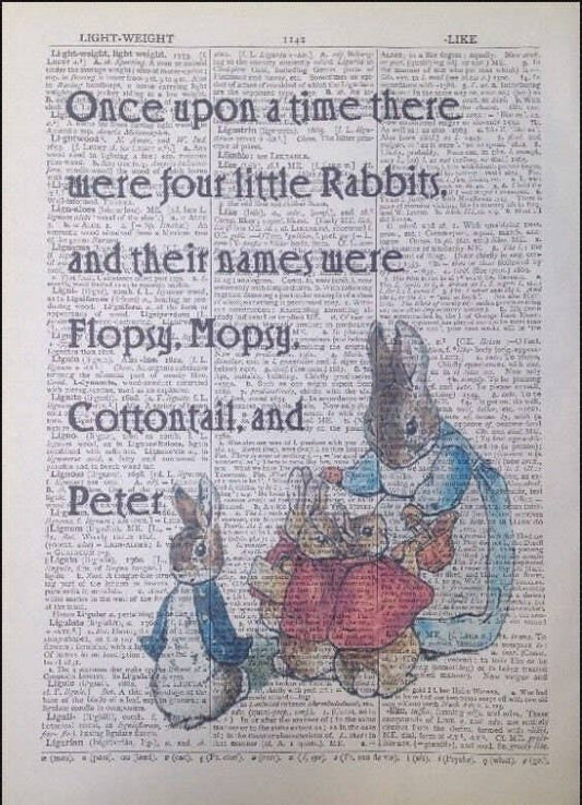 Beatrix Potter Dictionary Wall Art Print - Quirky Wall Art