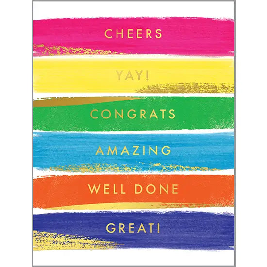 Congratulations Card | Color Brush Strokes