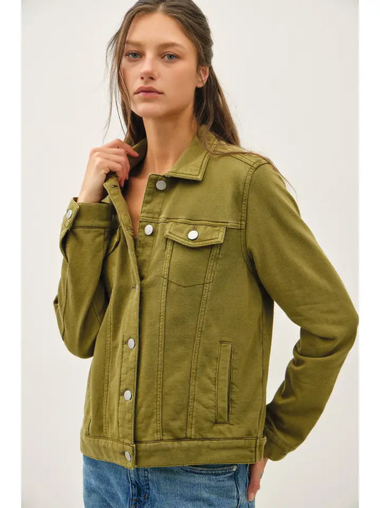 Garment-Dye Cotton Trucker Jacket