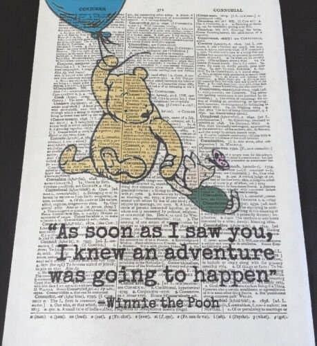 Winnie The Pooh Dictionary Wall Art Print - Quirky Pooh Art