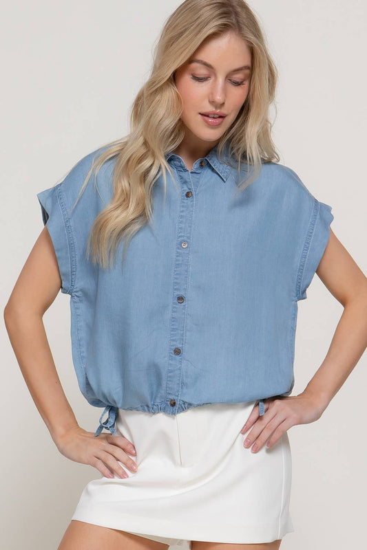 Short Sleeve Denim Top