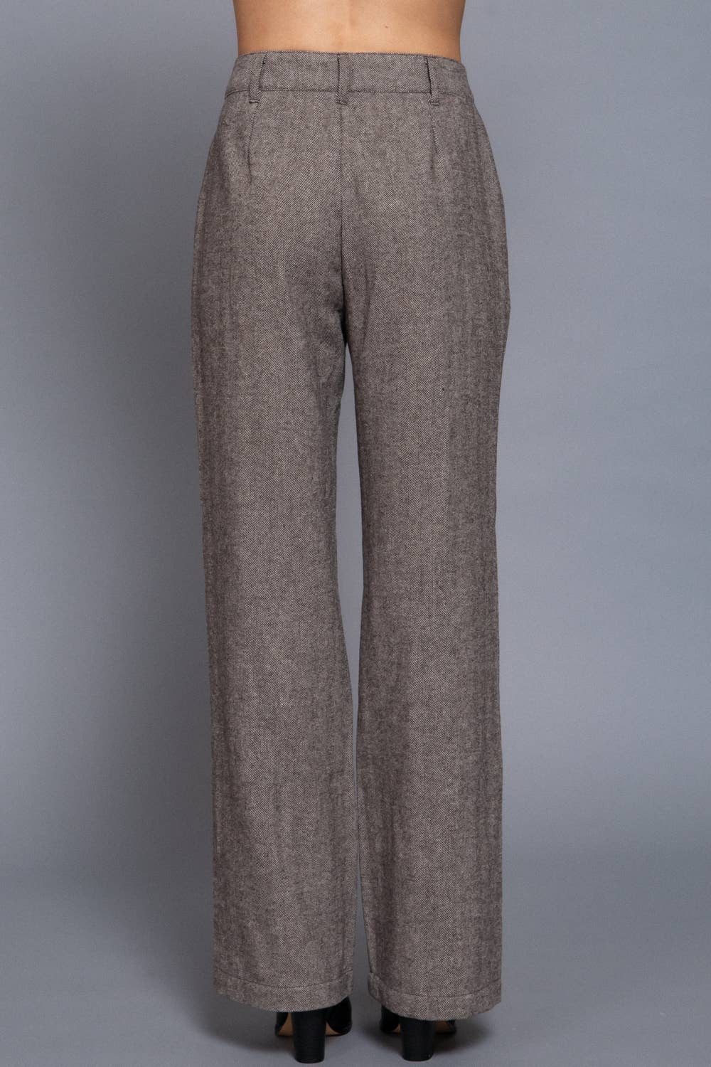 Herringbone Straight Fit Pants | Khaki