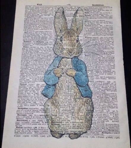 Peter Rabbit Dictionary Print - Beatrix Potter Wall Art