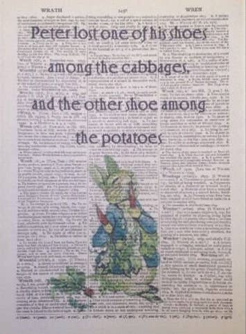 Peter Rabbit Dictionary Wall Art Print | Quirky Animal Print
