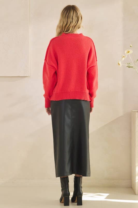 Reverse Stitch Sweater Top