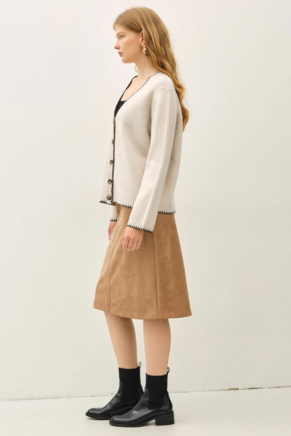 Wool Blend Boxy Cardigan