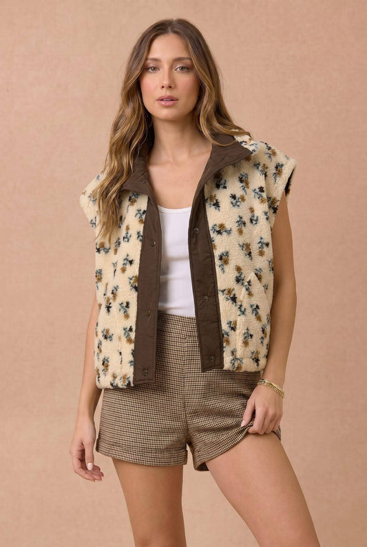 Sherpa Floral Vest