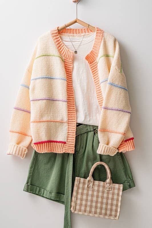 Rainbow Wrap Open Cardigan