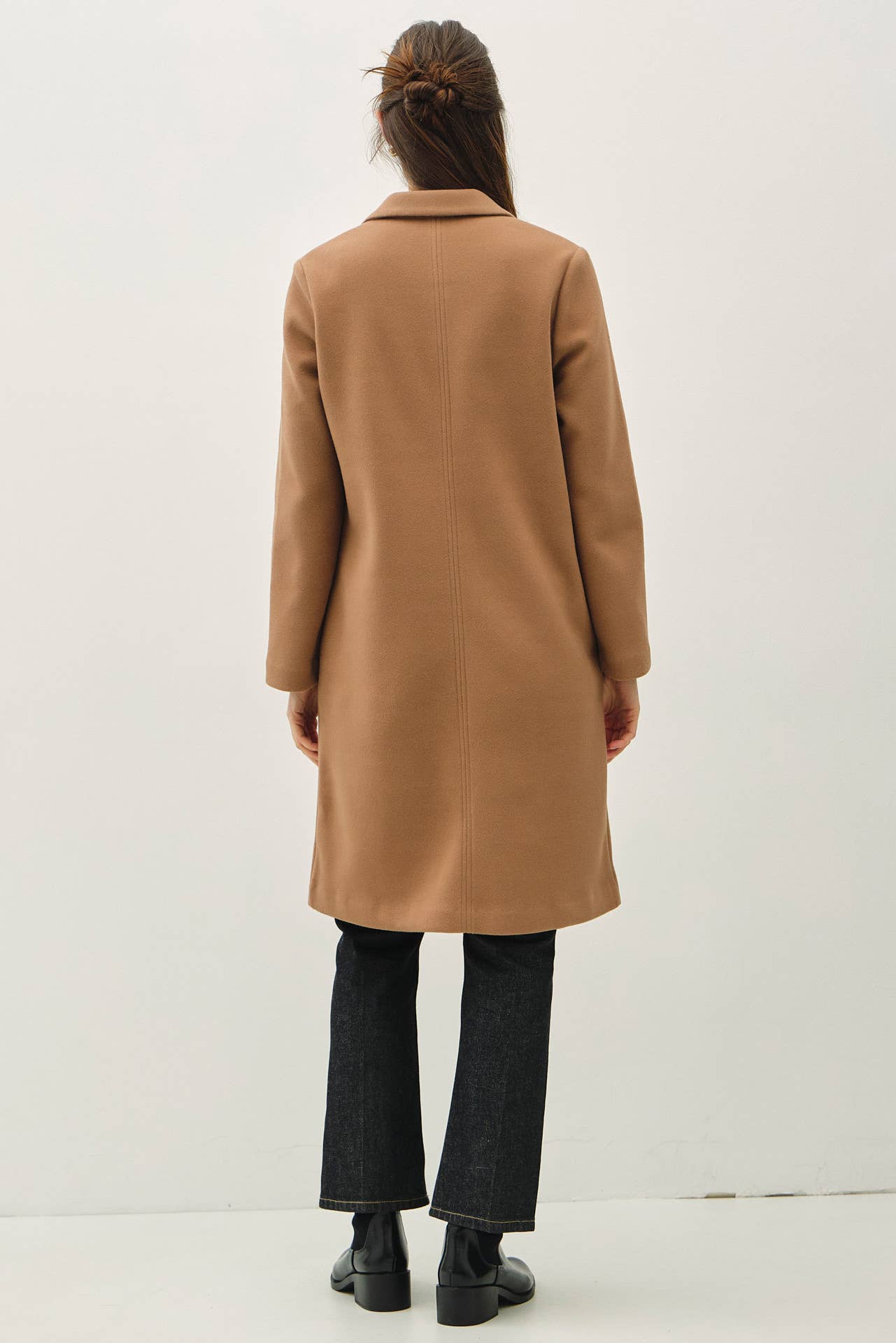 Notched Lapel Single Button Coat