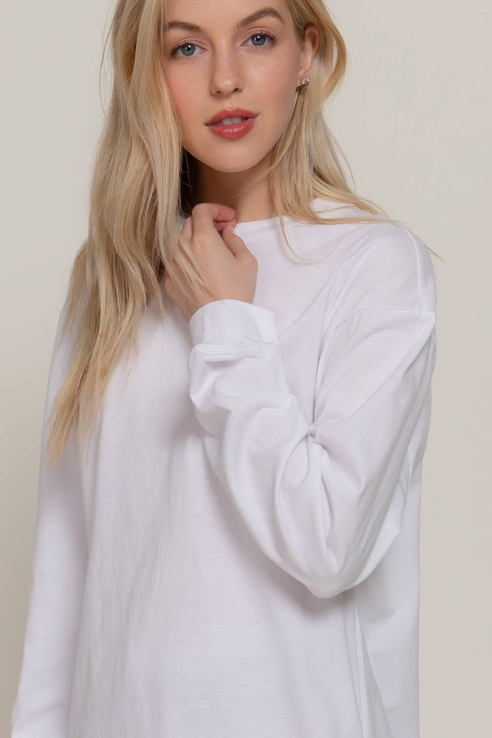 Long Sleeve Round Neck Cotton Tee