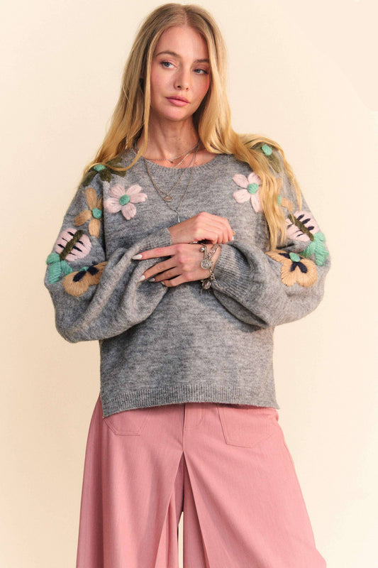 Floral Embroidered Sweater