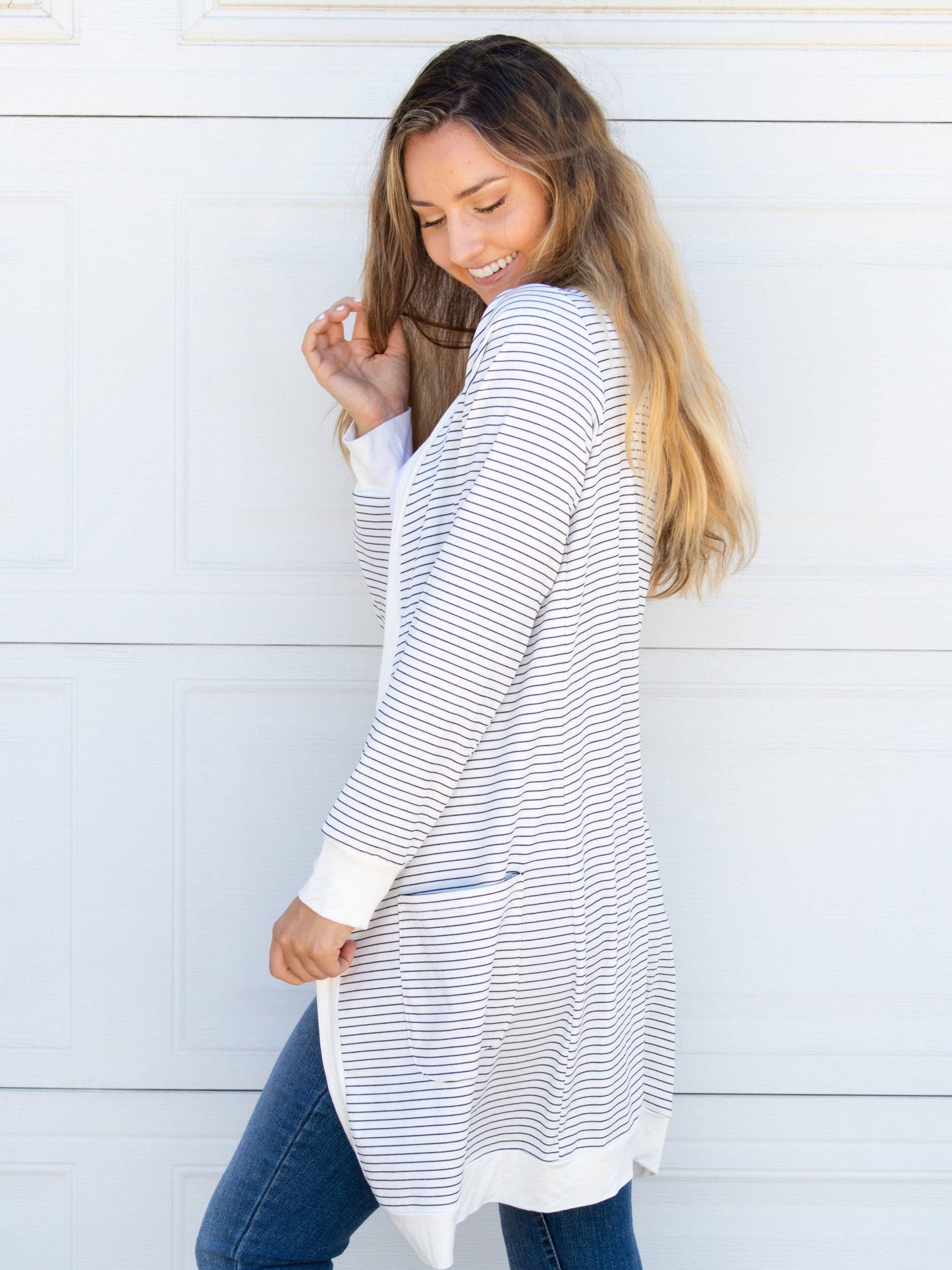 Striped Pocket Cardigan