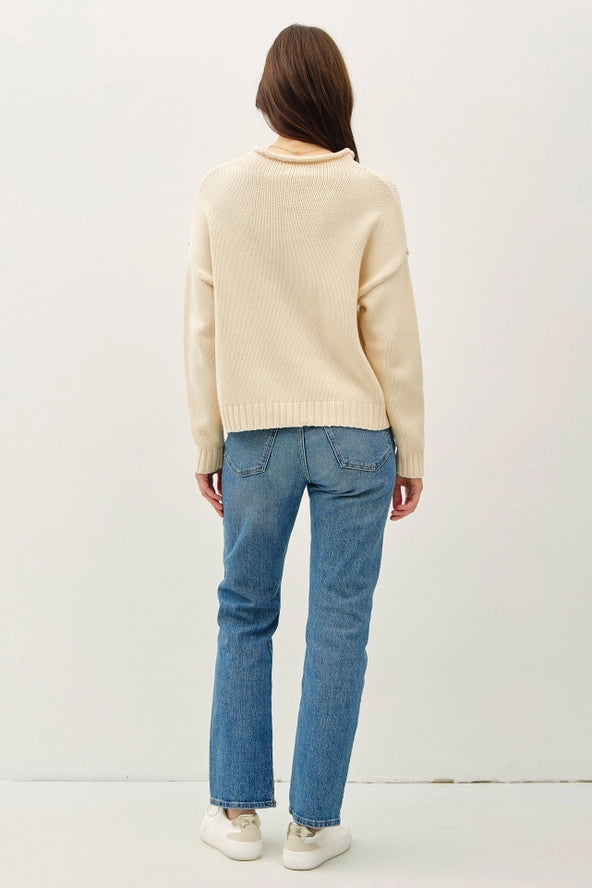 Chunky Raw Edge Sweater | Natural